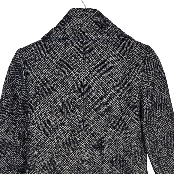 Talbots Womens Black White Wool Blend Tweed Lined Coat Jacket #231 - Picture 5 of 9